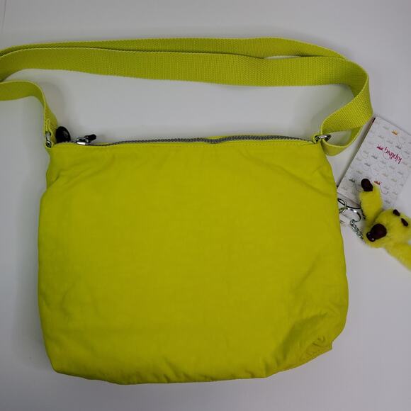 New Kipling Alvar Medium Yellow Women’s Crossbody Bag and Monkey Clip - Picture 5 of 11